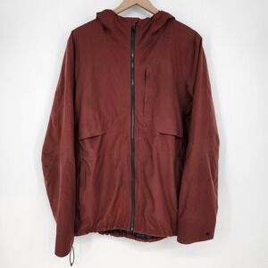 Lululemon Mens Outpour Shell‎ Rain Jacket Size L Mahogany Waterproof Outdoor